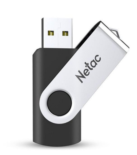 Флешка USB Netac U505 (NT03U505N-016G-20BK), 16Gb, USB 2.0, R/W 70/30, черный/серебристый