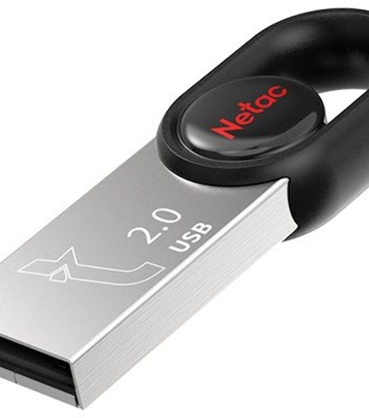 Флешка USB Netac UM2 (NT03UM2N-064G-20BK), 64Gb, USB 2.0, R/W 100/40, серебристый/черный