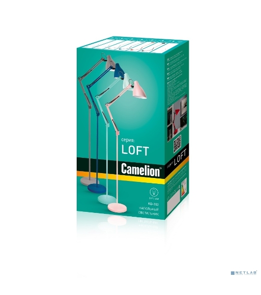 Светильник напольный, торшер, Camelion KD-332 C01 белый (230V, 40W, E27)