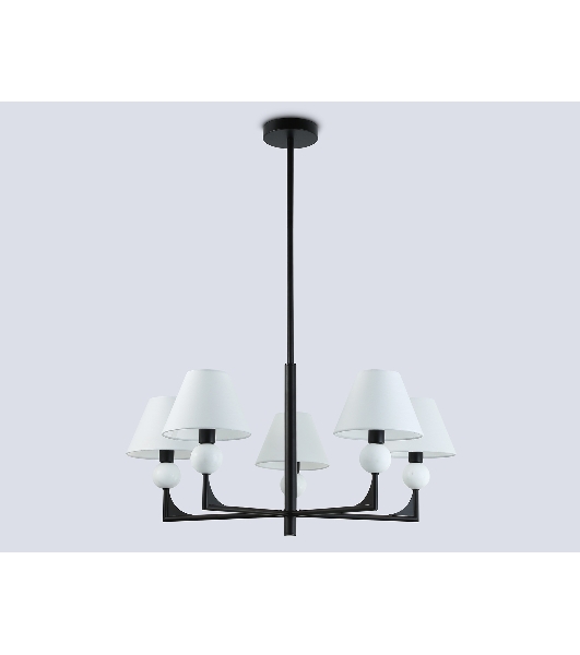 Люстра Ambrella light LH75153/5 BK/FR черный/белый матовый E14*5 max 40W D730*580