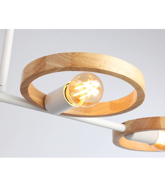 Светильник Ambrella light TR8247/4 WH/LWD белый/светлое дерево E27/4 max 40W 840*360*220