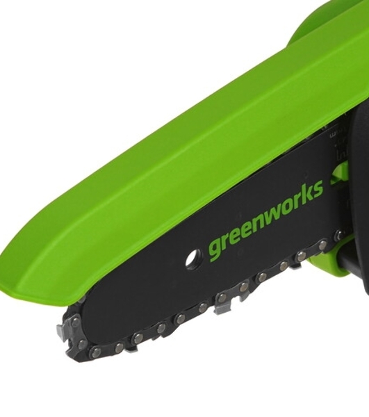 Цепная мини пила GreenWorks G24MCS10K2 аккумуляторная, 24v, 10 см, c АКБ 2АЧ и ЗУ (2008207UA)
