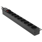 Блок розеток горизонтальный ExeGate ServerPro PDU-19H805 Al-8S-EU3-SW, 19', 1U, Алюминий, 8 Schuko, кабель с евровилкой VDE-250V-16A-3*1.5мм2, 3 метра, выкл. с подсветкой, черный, фото4
