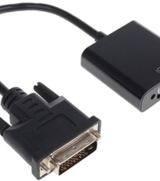 Переходник DVI-D-VGA Cablexpert A-DVID-VGAF-01, 25M/15F, кабеля 0,2м, черный, пакет