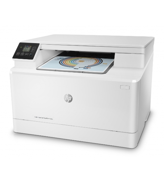 МФУ лазерное HP Color LaserJet Pro MFP M182n (7KW54A), A4, цветной, печ. до 16 стр/мин., 600 x 600 dpi (печать) 1200x1200dpi (скан.), USB, RJ-45, Air Print, Mopria