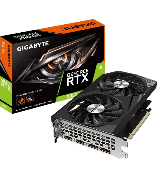 Видеокарта GIGABYTE NVIDIA GeForce RTX 3050 8Gb GDDR6 128bit 2xHDMI 2xDP