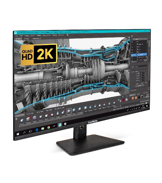 Монитор 31.5' ExeGate SmartView ES3207CA IPS 2560x1440, 75 Гц, 1 мс, 16:9, 250 кд/м², 1xHDMI, 2xDP, 2xUSB, 3.5 мм, черный