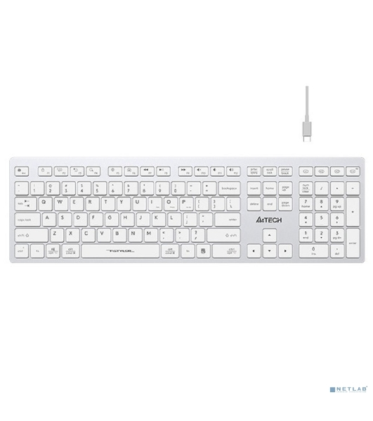 Клавиатура беспроводная A4Tech Fstyler FBX50C, USB, Bluetooth/Радиоканал, белый