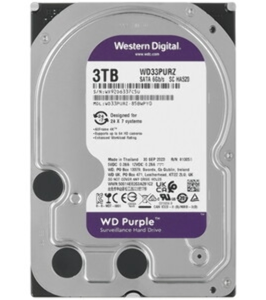 Жесткий диск Western Digital 3Tb WD33PURZ SATA-III Surveillance Purple (5400rpm) 256Mb 3.5'
