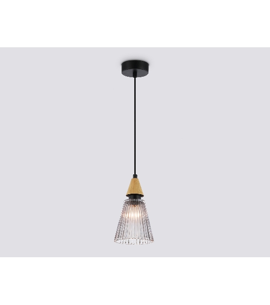 Светильник Ambrella light LH58111 BK/LW/SM черный/светлое дерево/дымчатый E14 max 40W D110*1500