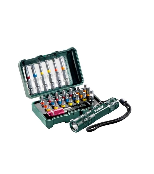 Набор бит METABO 626721000  29 предметов + LED фонарик