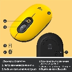 Мышь беспроводная Logitech POP Mouse желтый, 4000 dpi, Bluetooth, кнопки - 4, фото24