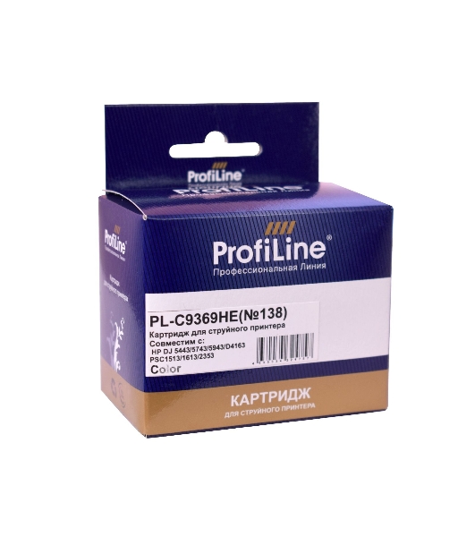 Картридж струйный ProfiLine PL-C9369HE №138 для принтеров HP DJ 5443/5743/5943/D4163 PSC1513/1613/2353 Color водные