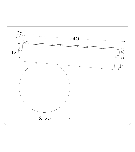 Управляемый светодиодный светильник для шинопровода Magnetic Ambrella light GL1371 BK черный IP20 10W 3000K-6400K 220V 120° D120/232*120*167 (Без ПДУ)