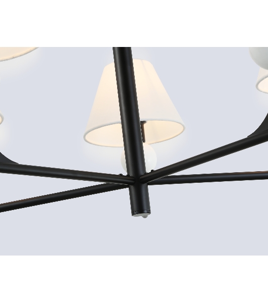 Люстра Ambrella light LH75153/5 BK/FR черный/белый матовый E14*5 max 40W D730*580