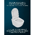 Унитаз подвесной безободковый Bau Dream, быстросъемное тонкое сиденье дюропласт микролифт, фото3