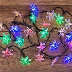 Гирлянда светодиодная Neon-night 'Снежинки' 30 LED МУЛЬТИКОЛОР 4,4 метра с контроллером, фото 1