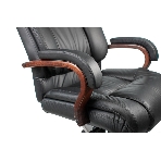 Кресло Бюрократ T-9925WALNUT/BLACK черный, кожа, фото13