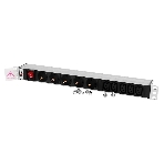 Блок розеток ЦМОRem-10 без шнура с выкл., 5 Schuko, 5 IEC 60320 C13, вход IEC 60320 C14, 10A, алюм., 19' (R-10-5S-5C13-V-440-Z), фото5
