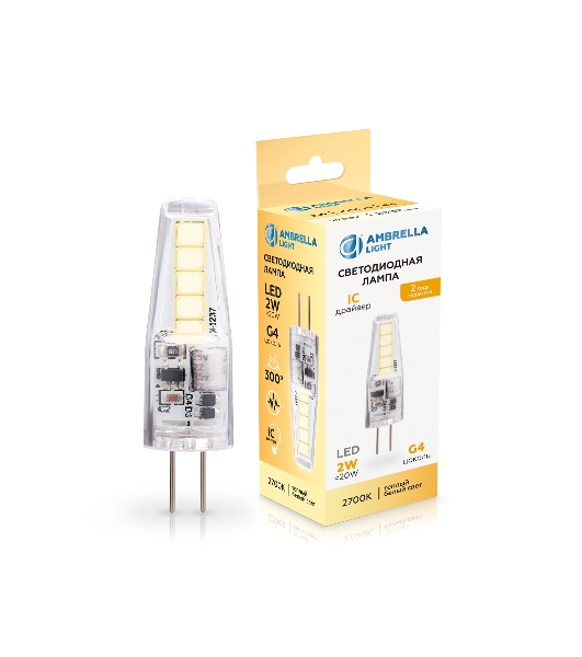 Лампа светодиодная 100143 LED G4 2W IC 2700K 12V