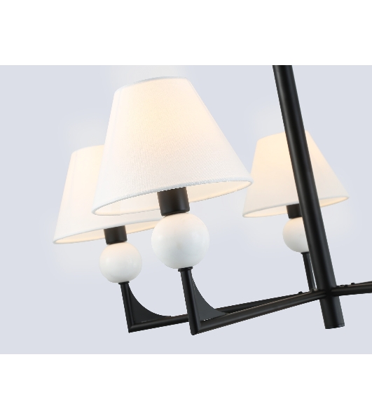 Люстра Ambrella light LH75153/5 BK/FR черный/белый матовый E14*5 max 40W D730*580