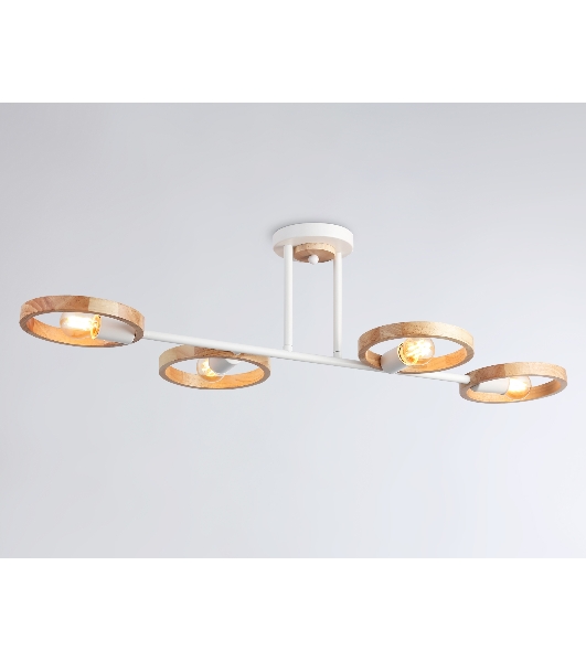 Светильник Ambrella light TR8247/4 WH/LWD белый/светлое дерево E27/4 max 40W 840*360*220