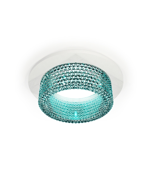 Комплект встраиваемого светильника Ambrella light XC6512043 SWH/BL белый песок/голубой MR16 GU5.3 (C6512, N6153)