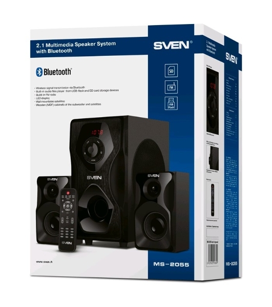Акустическая система SVEN AC MS-2055, черный (55Вт, FM-тюнер, USB/SD, дисплей, ПДУ, Bluetooth)