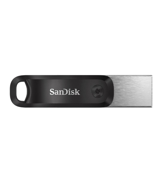 Флешка USB SanDisk IX60N iXpand Go (SDIX60N-064G-GN6NN), 64Gb, USB 3.0/Lightning, R/W 150/70, черный/серебристый