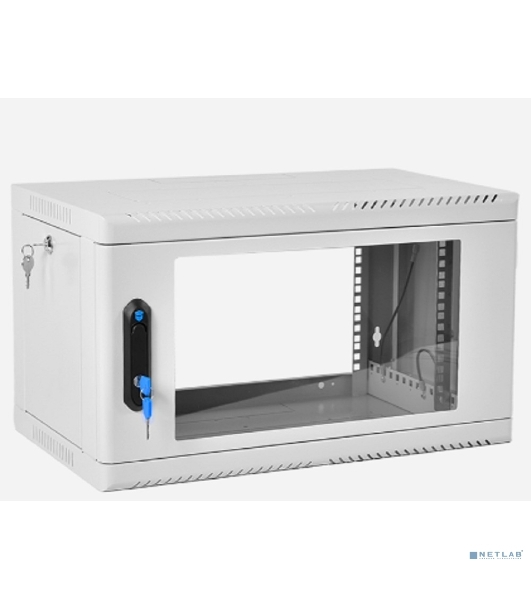 Шкаф коммутационный ЦМО (ШРН-6.350) настенный 6U 600x350 мм пер. дв. стекл 200 кг серый 300 мм 180 град.