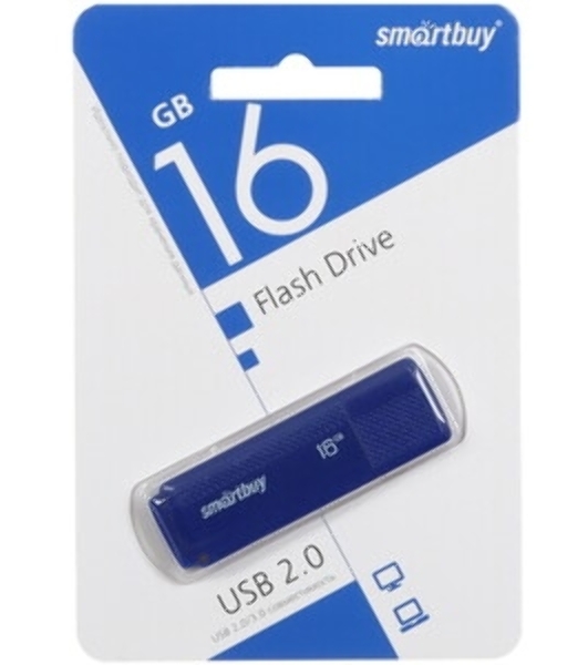Флешка USB Smartbuy Dock Blue (SB16GbDK-B), 16Gb, USB 2.0, R/W 15/5, синий