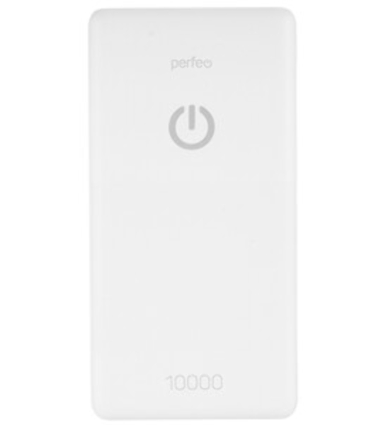 Портативный аккумулятор Perfeo 10000 mAh + Micro usb/In Micro usb/Out USB 1 А, 2.1A/белый (PF_B4297)