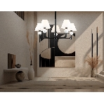 Люстра Ambrella light LH75153/5 BK/FR черный/белый матовый E14*5 max 40W D730*580, фото 1