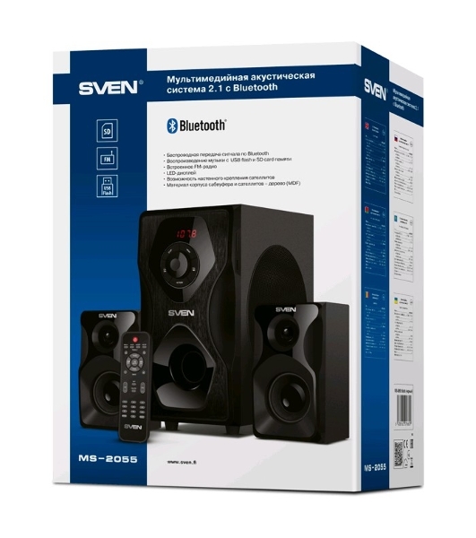 Акустическая система SVEN AC MS-2055, черный (55Вт, FM-тюнер, USB/SD, дисплей, ПДУ, Bluetooth)