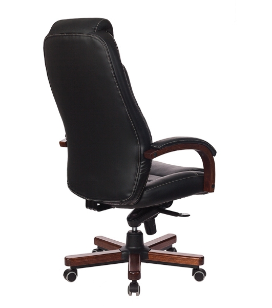 Кресло Бюрократ T-9923WALNUT/BLACK черный, кожа