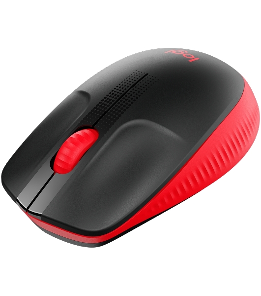 Мышь беспроводная Logitech M190 черный/красный, 1000 dpi, радиоканал, USB, кнопки - 3