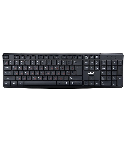Комплект клавиатура+мышь Acer OMW141 проводной, USB, 1200 DPI, чёрный
