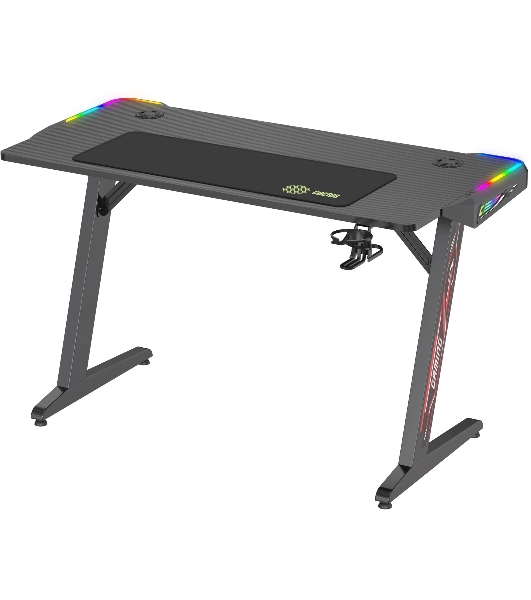 Стол игровой Cactus CS-GTZ-BK-RGb столешница ДСП, черный каркас черный