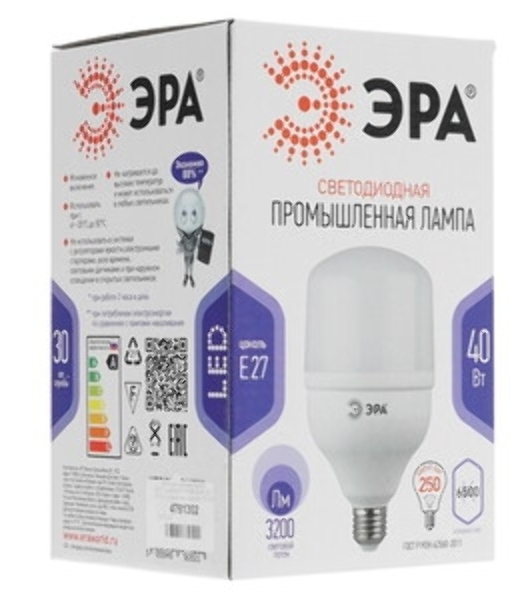 Лампа светодиодная ЭРА STD LED POWER T120-40W-4000-E27