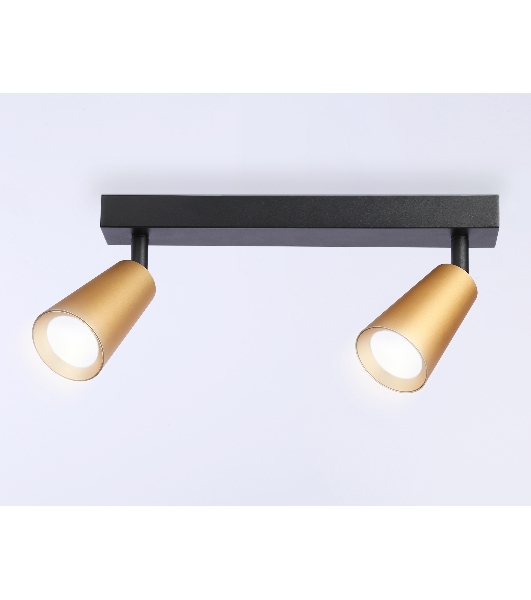 Накладной поворотный спот Ambrella light TA13146/2 BK/GD черный/золото GU10/2 max 12W 295*60*130