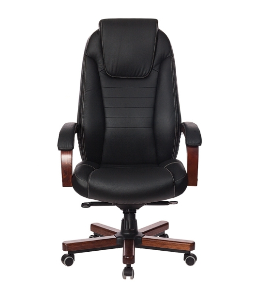 Кресло Бюрократ T-9923WALNUT/BLACK черный, кожа