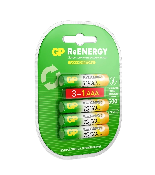 Аккумулятор GP 100AAAHC3/1RGY-2CRCB4 40/400 AAA NiMH 1000mAh (4шт) блистер
