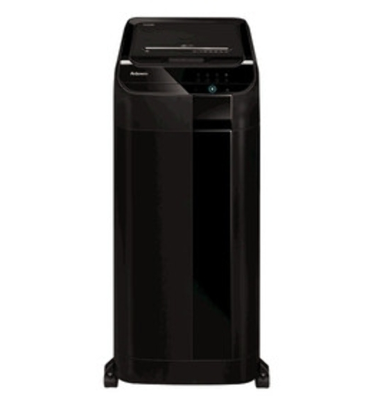 Шредер Fellowes AutoMax 450C черный с автоподачей (секр.P-4) фрагменты 450лист. 68лтр. скрепки скобы пл.карты CD