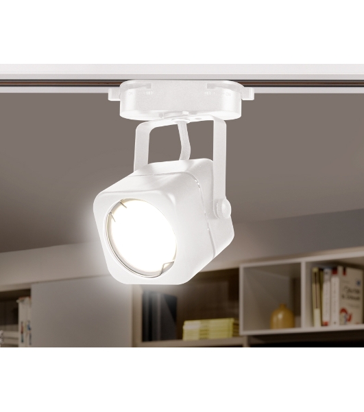 Трековый однофазный светильник со сменной лампой Ambrella light GL5107 WH белый GU10 max 12W