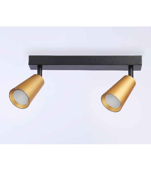 Накладной поворотный спот Ambrella light TA13146/2 BK/GD черный/золото GU10/2 max 12W 295*60*130