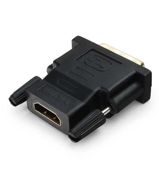 Переходник Cablexpert HDMI-DVI 19F/19M золотые разъемы, пакет, черный