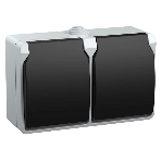 Розетка двухместная РСб22-3-ФСр с з/к для открытой установки IP54 Форс ERS22-K03-16-54-DC IEK, фото 1