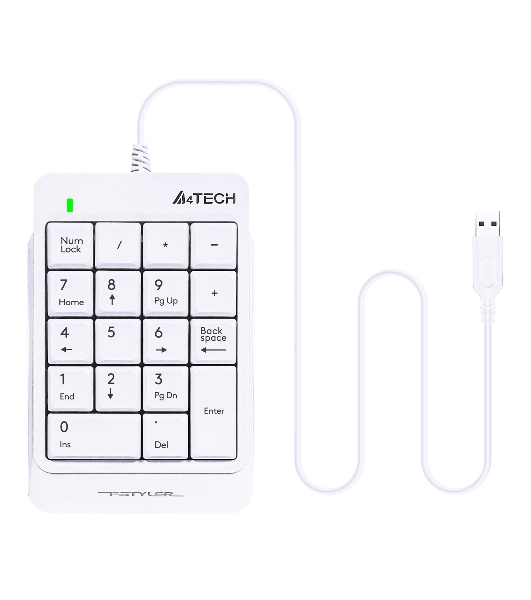 Числовой блок проводной A4Tech Fstyler FK13P, USB, белый