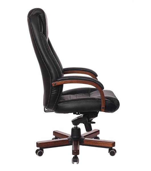 Кресло Бюрократ T-9923WALNUT/BLACK черный, кожа