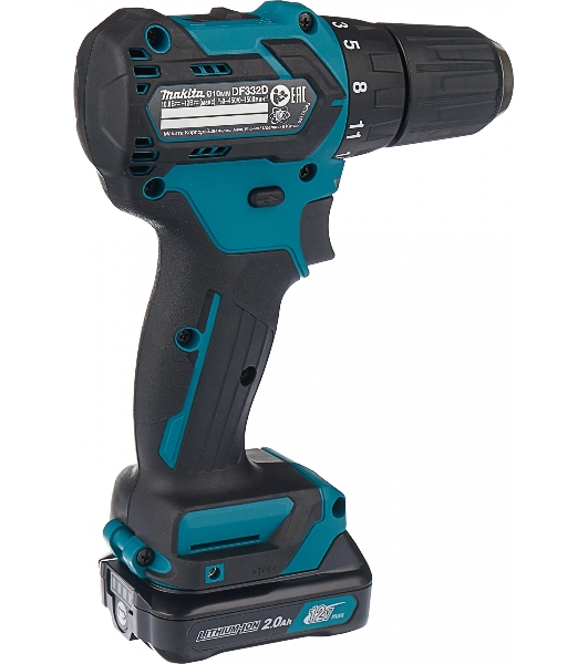 Дрель-шуруповерт Makita DF332DWAE, 12 В, 2 Ач, 35 Нм, бесщеточный